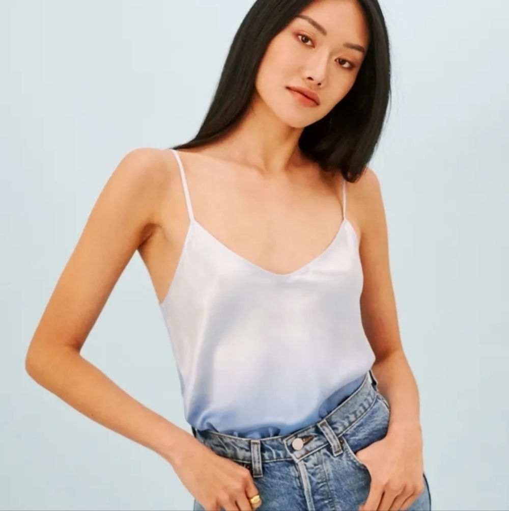 Reformation Teddy Silk Tank in Blue Gradient size XS NWT